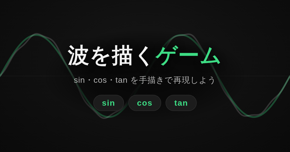 波を描くゲーム | sin・cos・tan を手描きで再現する三角関数ゲーム
